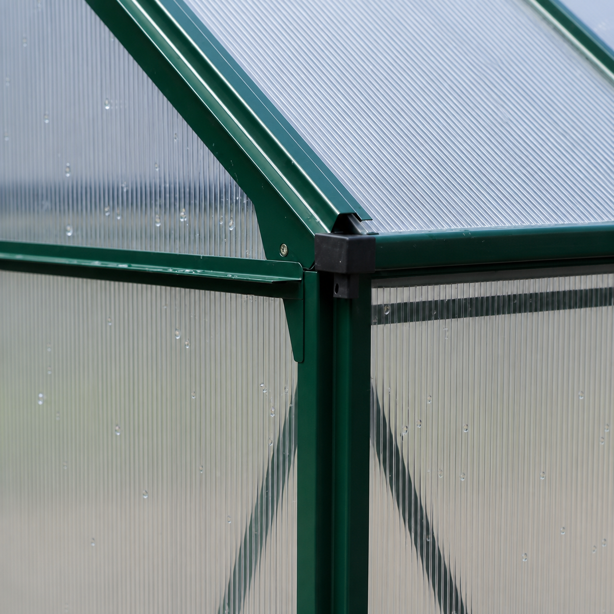 Serre de Jardin en Polycarbonate avec Lucarne et Porte Coulissante