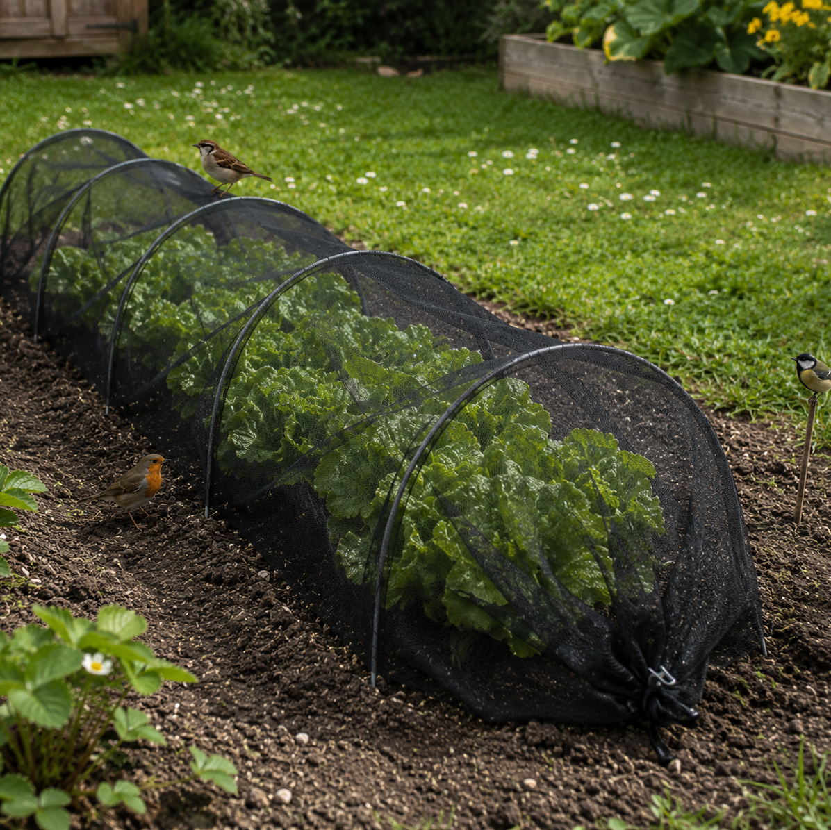 Serre de Jardin Pliable en Maille Noire pour Protection des Cultures