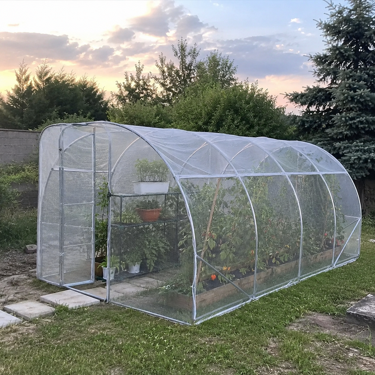 Serre Tunnel de Jardin 12 m² avec Double Porte et Aération Optimisée