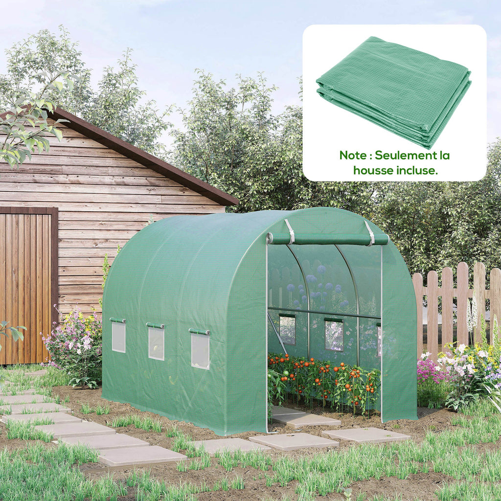 Bâche de Rechange pour Serre Tunnel 6 m² Anti-UV