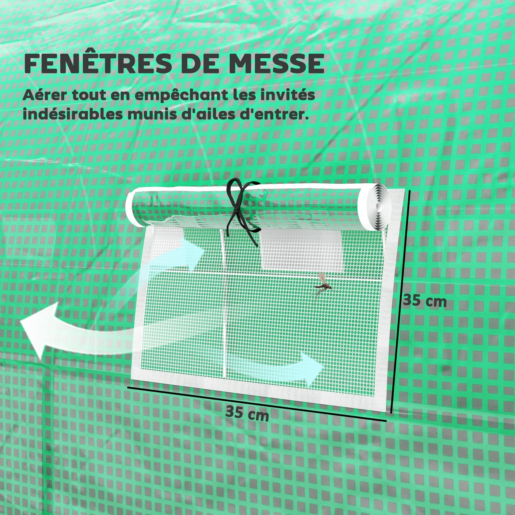 Grande Serre Tunnel de Jardin 24 m² avec 16 Fenêtres et Porte Enroulable