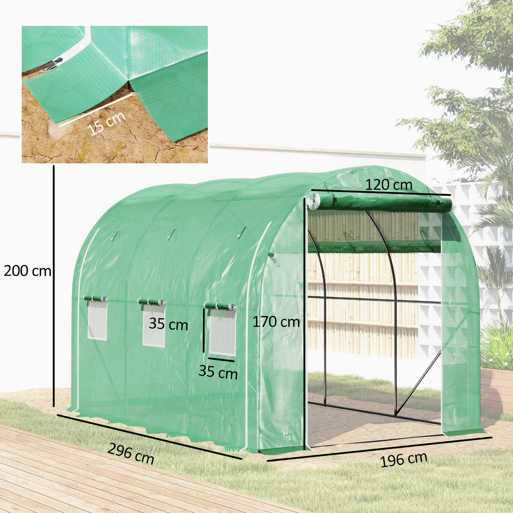 Serre tunnel de jardin 6 m² avec fenêtres moustiquaires | Jardimaf
