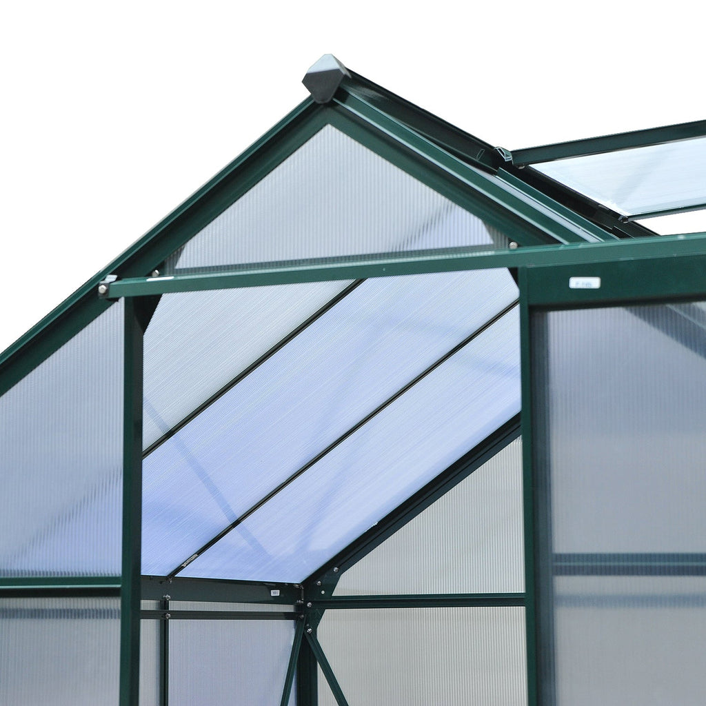 Serre de Jardin en Polycarbonate avec Lucarne et Porte Coulissante