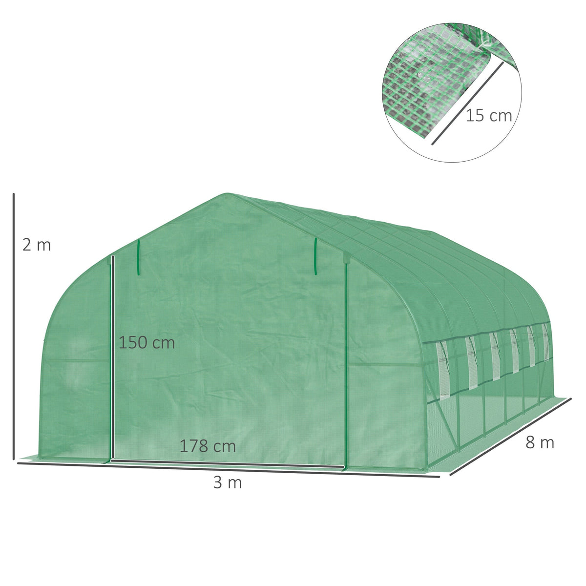 Grande serre tunnel de jardin 24 m² | Jardimaf