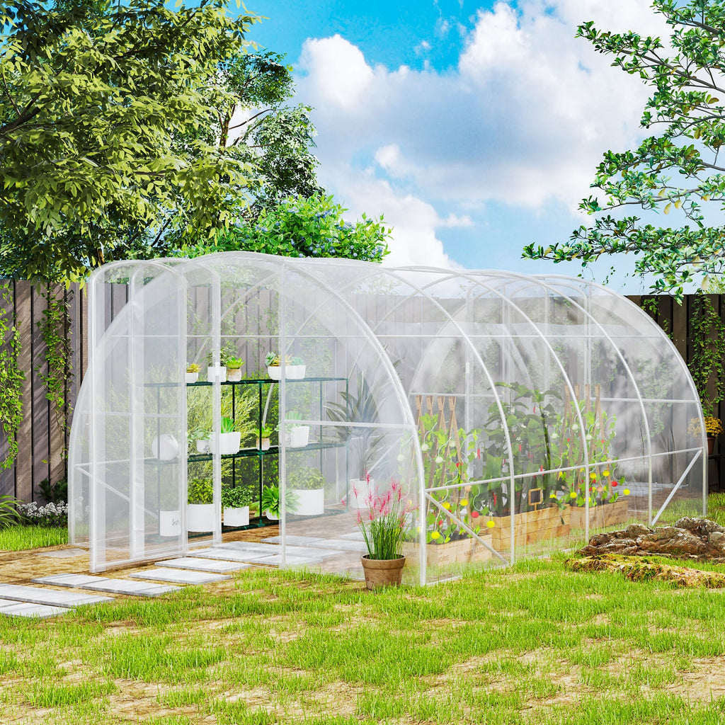 Serre tunnel de jardin 12 m² avec double porte | Jardimaf
