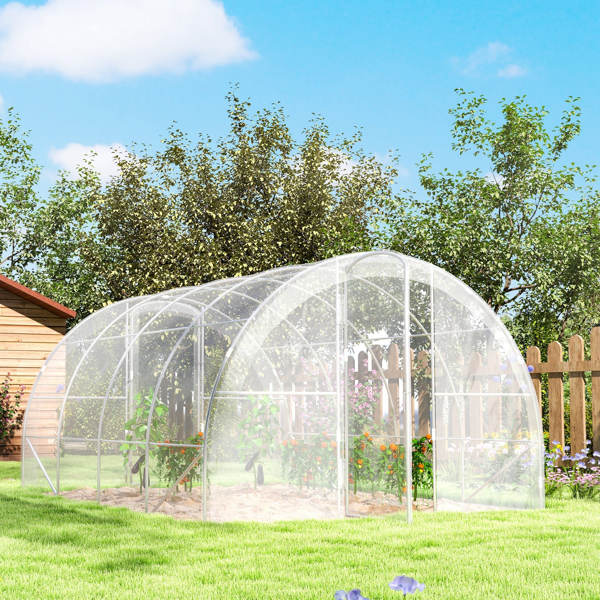 Serre Tunnel de Jardin 12 m² avec Double Porte et Aération Optimisée